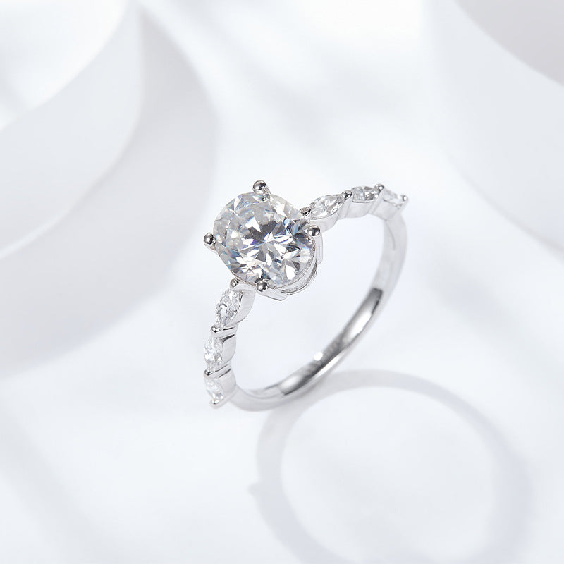 KERXI Oval 2.31 carat 18K white gold ring